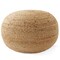 Hand-Braided Jute Pouf Ottoman Footrest, 19" Round x 10-1/2" High, Natural Woven Boho Floor Cushion, Home Decor for Living Room, Bedroom, Apartment
